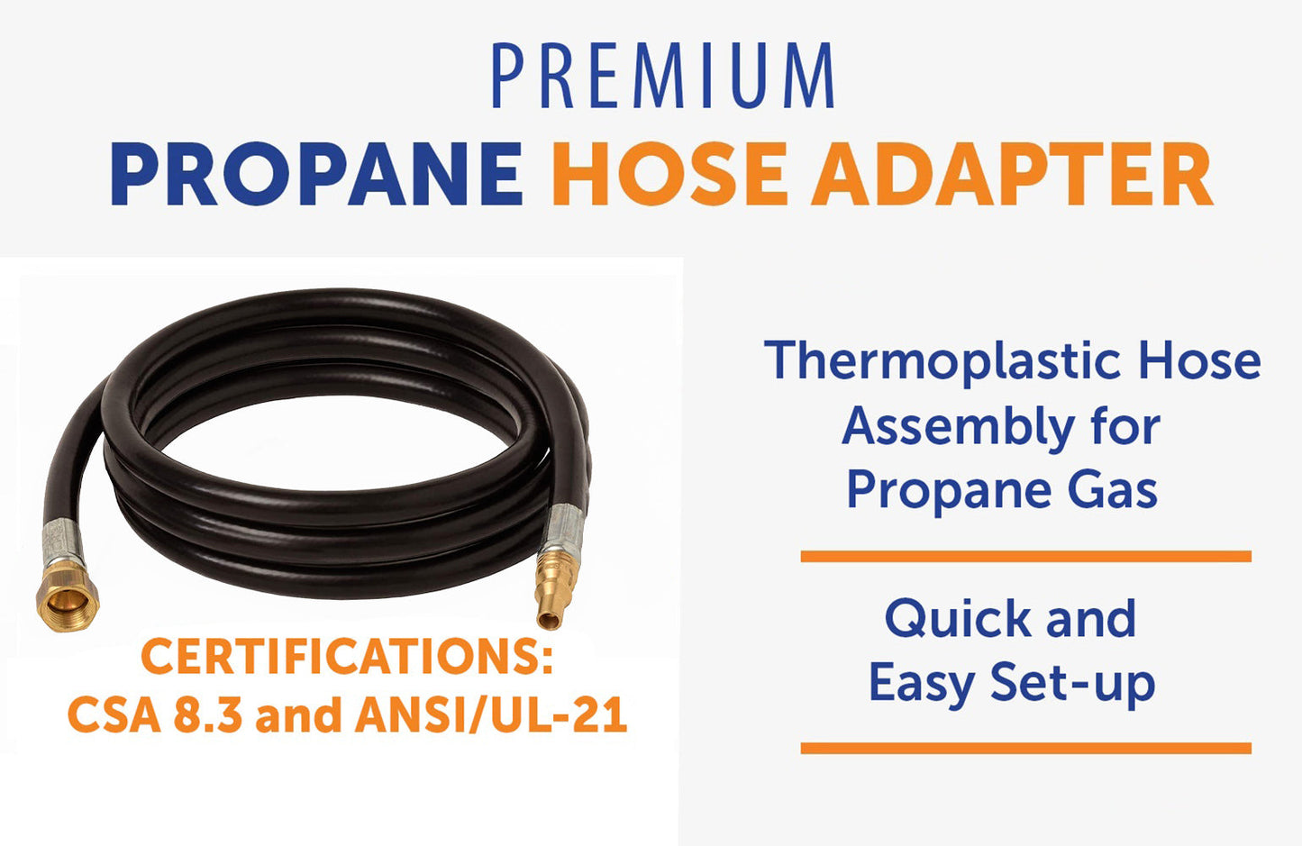 Flame King RV, Van, Trailer Low Pressure Quick Connect 72 Inch, 3/8 Inch ID Female SAE Gas Flare Fitting