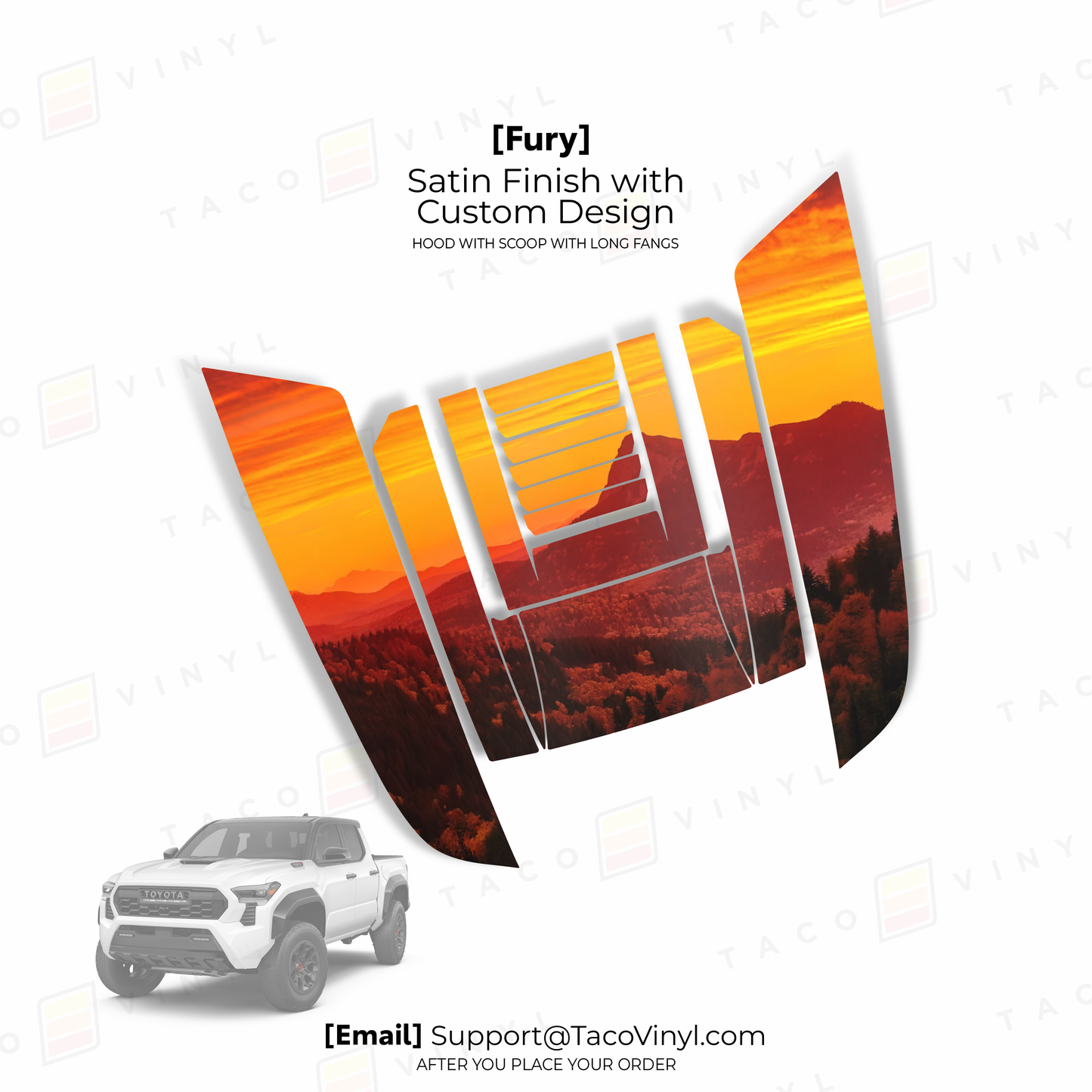 2024+ Tacoma Fury Hood Scoop Stamp (W/ Long Fangs)