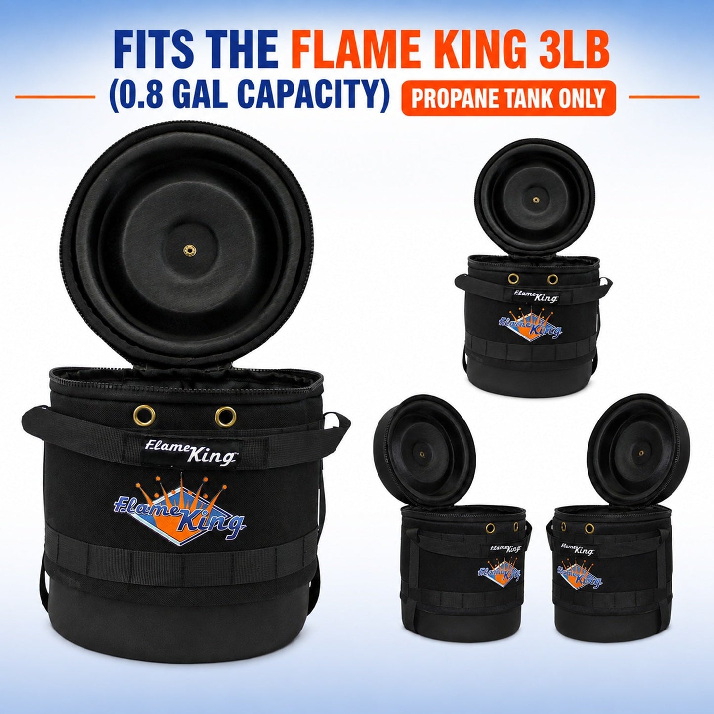 Flame King Propane Gas Hauler for 3lb (0.8gal) Propane Tank Insulated Protective Carry Case