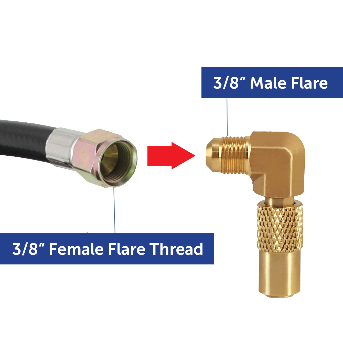 Flame King Elbow Adapter with 3/8" Male Flare for 17" or 22" Griddle