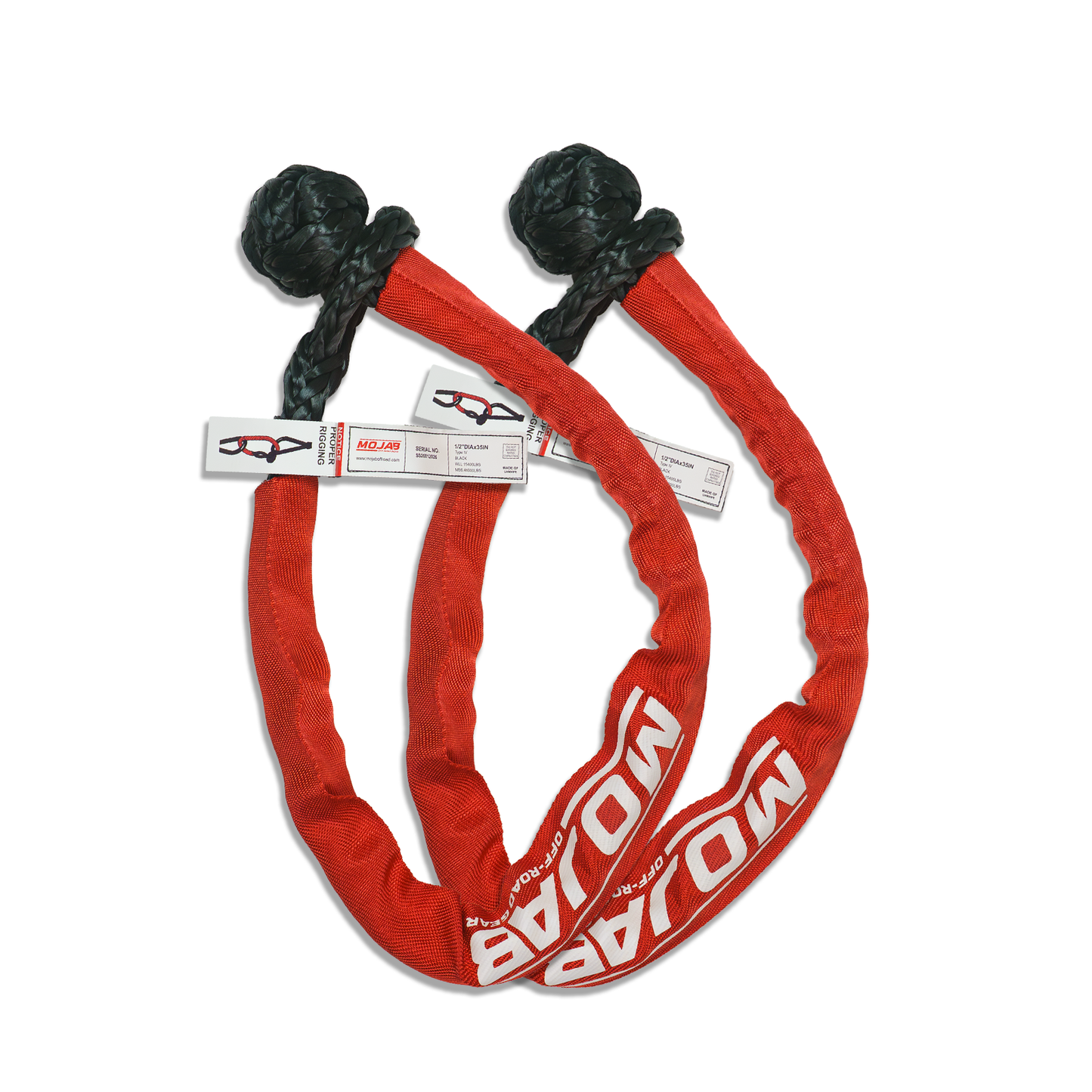 LongReach 1/2'' x 35'' soft shackle (Set of 2 shackles) (lifetime Warranty)