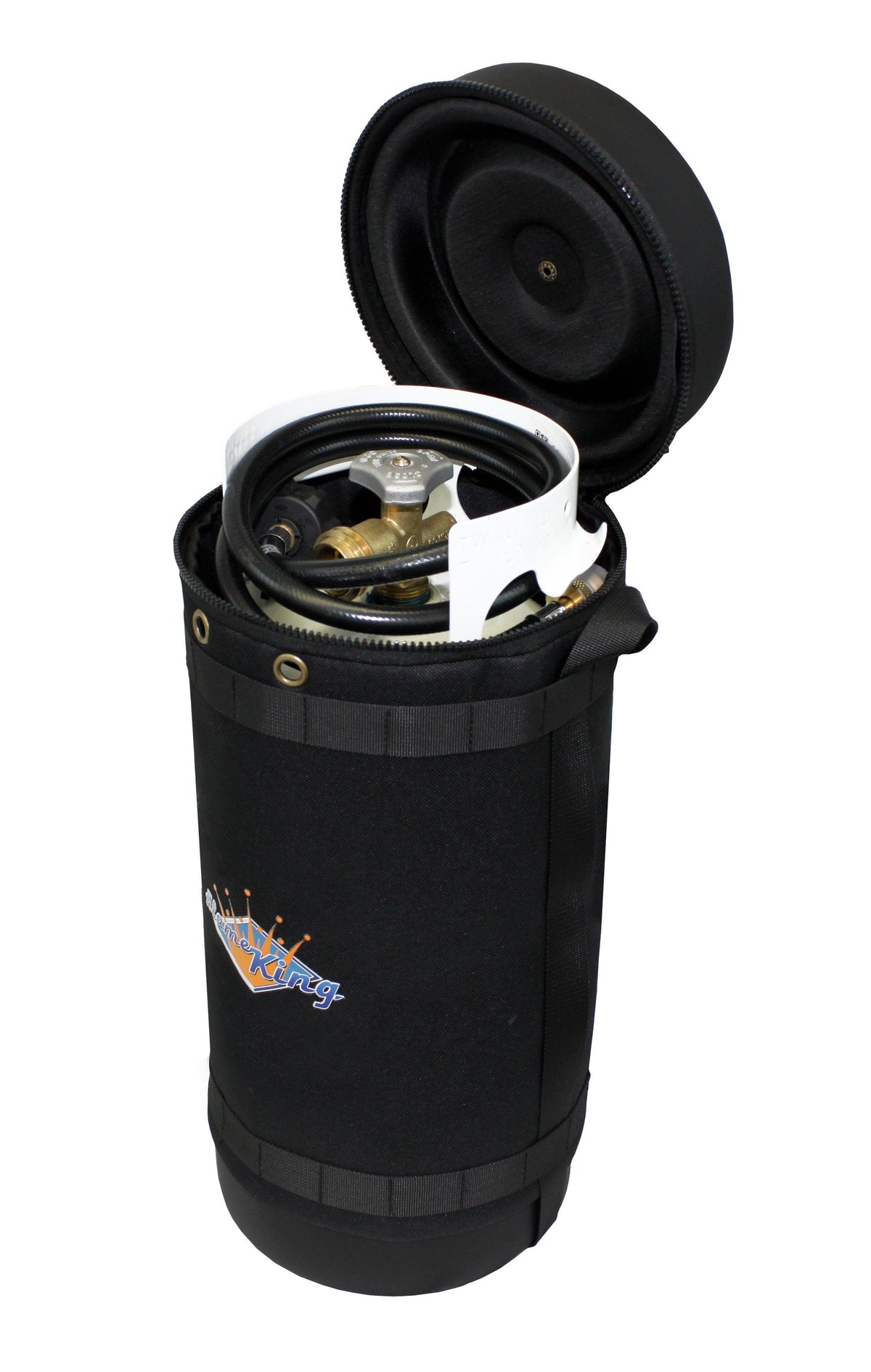 Flame King Propane Gas Hauler Kit 10lb Propane Tank, Adapter Hose and Insulated Protective Carry Case