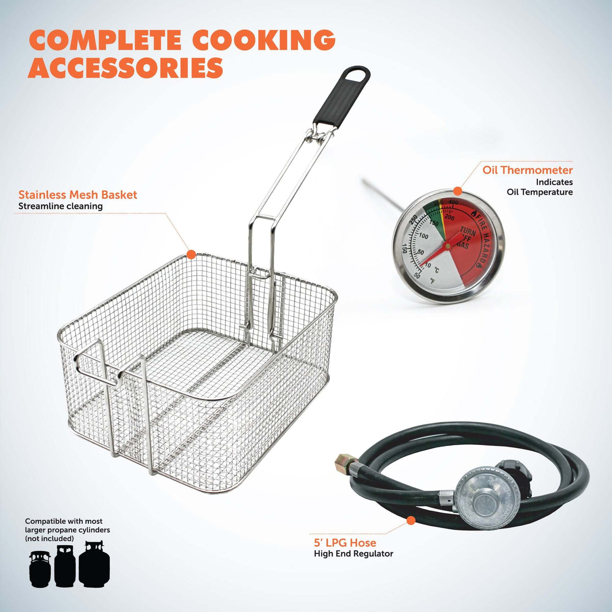 Flame King Proleo Portable Propane Deep Fryer