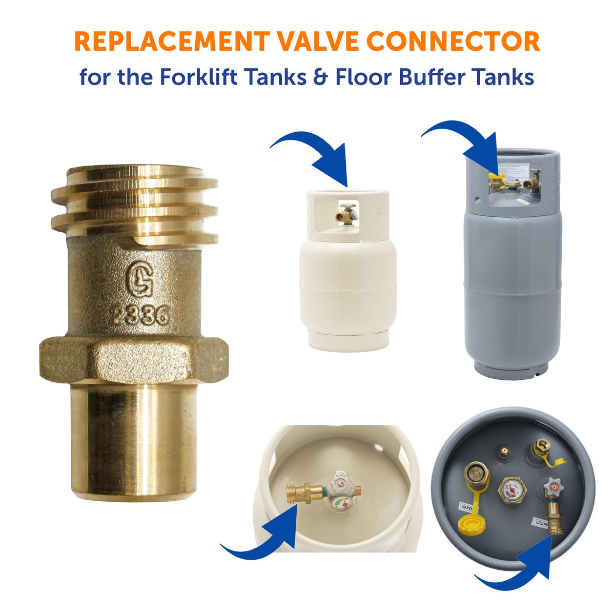 Flame King VSCFL Forklift and Buffer Tank Connector Valve