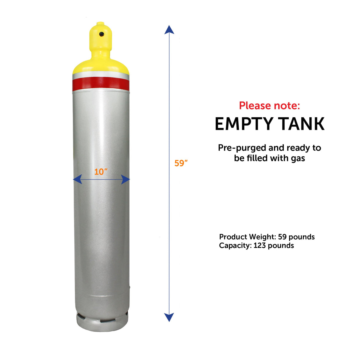 Flame King 123lb Refrigerant Cylinder Tank with Multi Valve for A2L Refrigerants