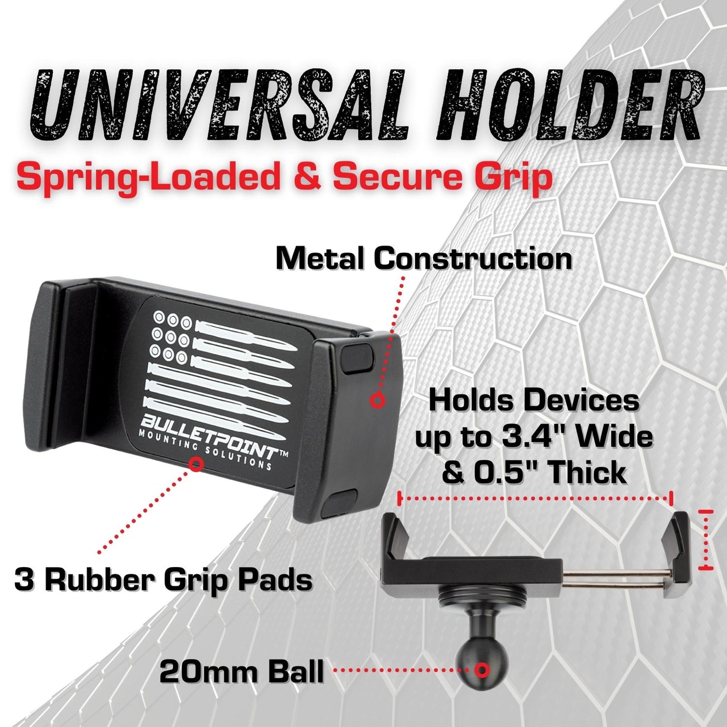 RubiGrid® 2010-2023 Toyota 4Runner Dash Mount Phone + Device Holder (5th Gen 4Runner)