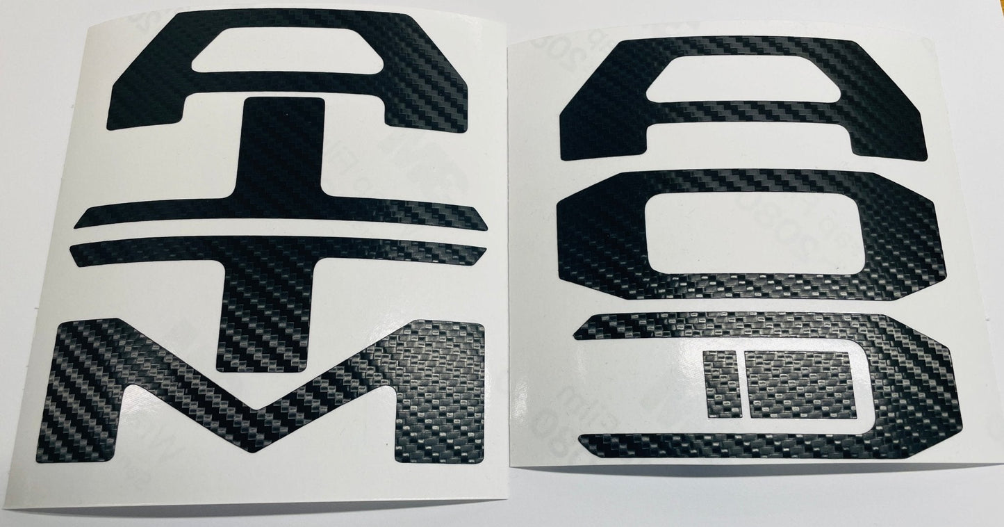 Carbon Fiber Textured Vinyl Decal Letter Inserts for 2016-2026 Tacoma Tailgate