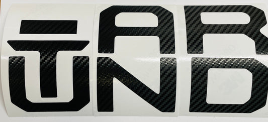 Carbon Fiber Textured Vinyl Decal Letter Inserts for 2014-2025 Tundra Tailgate