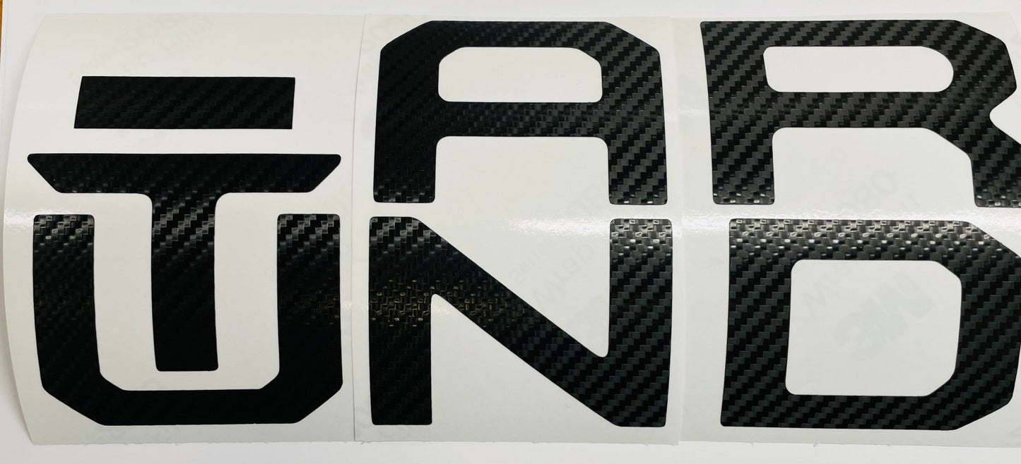 Carbon Fiber Textured Vinyl Decal Letter Inserts for 2014-2026 Tundra Tailgate