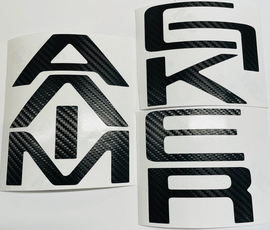 Carbon Fiber Textured Vinyl Decal Letter Inserts for 2022-2025 Maverick Tailgate