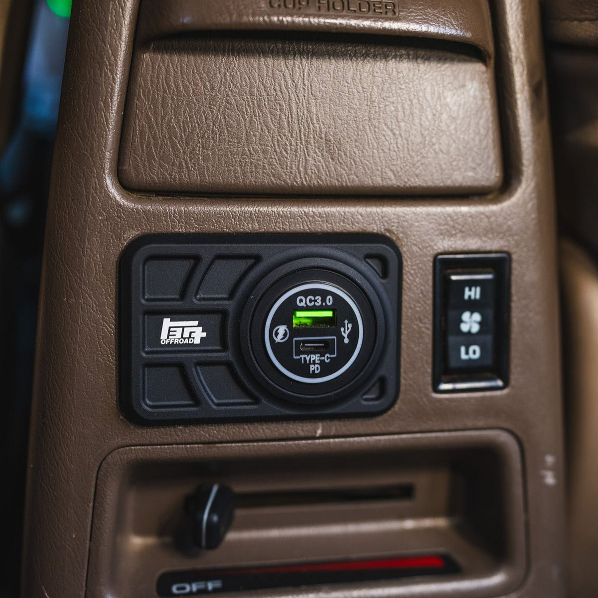 Center Console USB 12V Power Panel | Billet Aluminum | Replaces Ashtray | 1996 - 2002 4Runner
