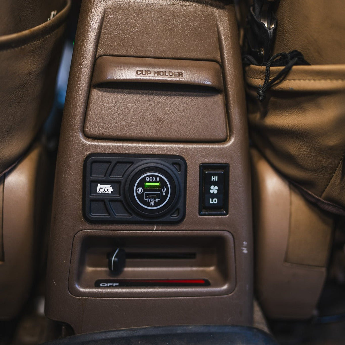 Center Console USB 12V Power Panel | Billet Aluminum | Replaces Ashtray | 1996 - 2002 4Runner