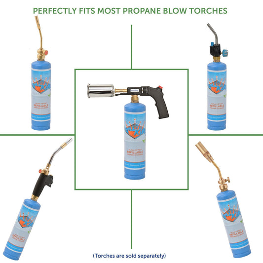 Flame King 1lb Refillable Propane Tank Welding LP Cylinder 14.1 - 2 Pack Eco Friendly Sustainable Tank
