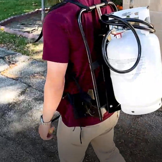 Flame King Metal Alice Frame Backpack Carrier for 10LB Propane Cylinder and Weed Torch