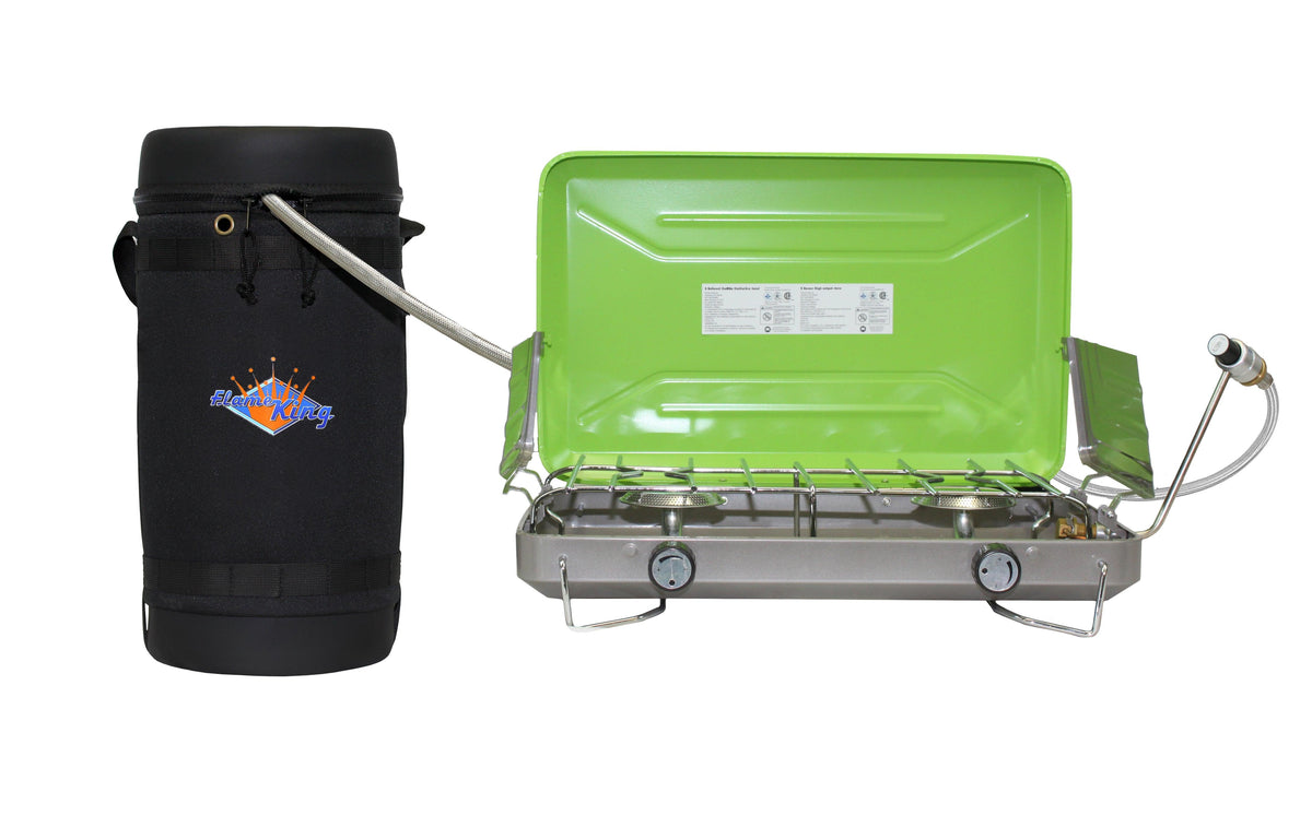 Flame King Propane Gas Hauler Kit 10lb Propane Tank, Adapter Hose and Insulated Protective Carry Case