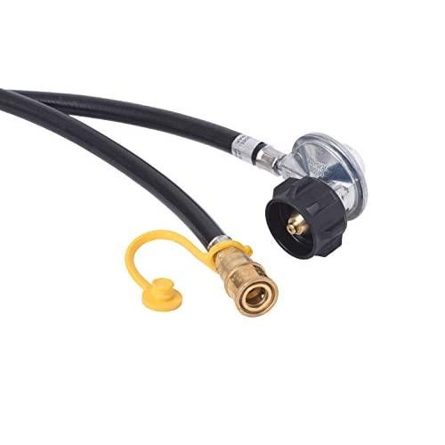 Flame King Propane Regulator Hose with Quick Connect - 12 feet