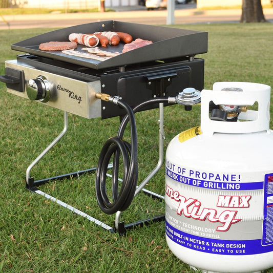 Flame King Regulator Hose Adapter Connect to 20Lb Tank for 17 and 22 inch Tabletop Grill Griddle, 6 Feet