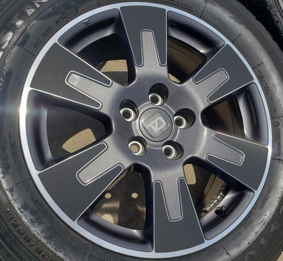 Premium Cast Black Vinyl Decal Inlays for 2017-2020 Ridgeline 18" Wheels