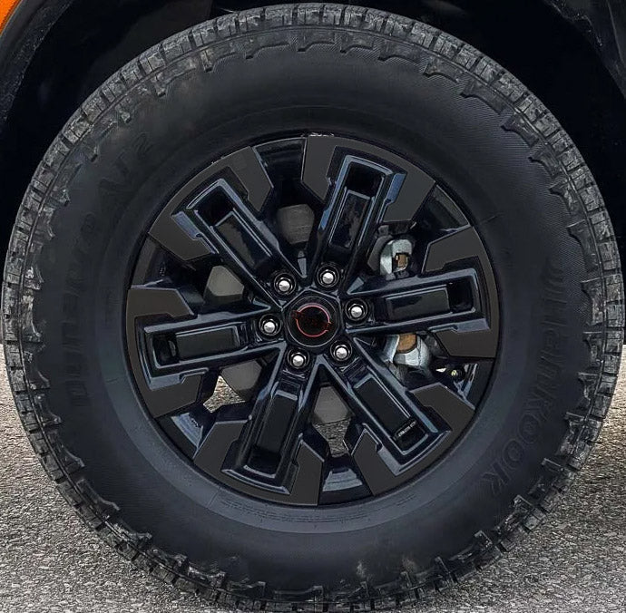 Premium Cast Black Vinyl Decal Overlays for 2022-2023 Frontier 17" Pro4X Wheels