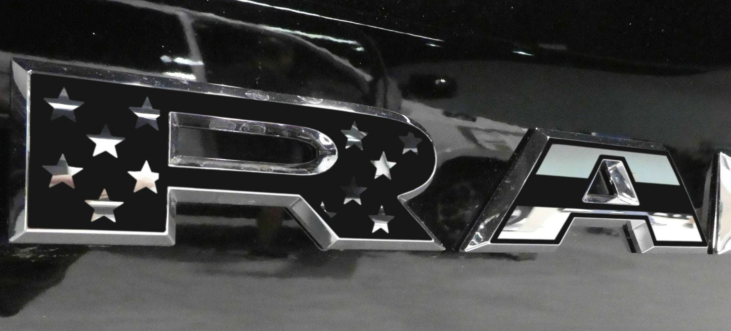 Premium Cast Matte Black Die-Cut Vinyl Flag Decals for 2019-2025 RAM Doors
