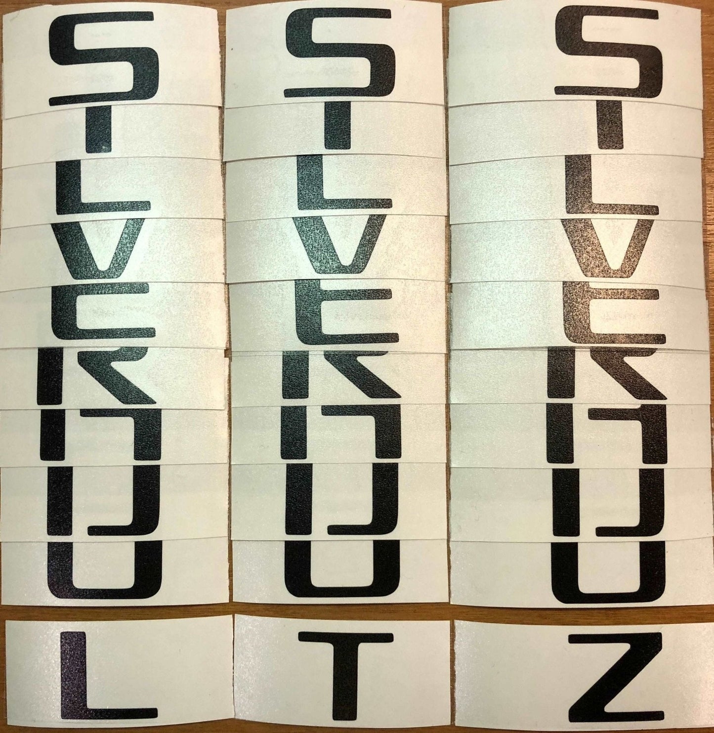 Premium Cast Vinyl Decal Letter Inlays for 2007-2018 Silverado Doors and Tailgate