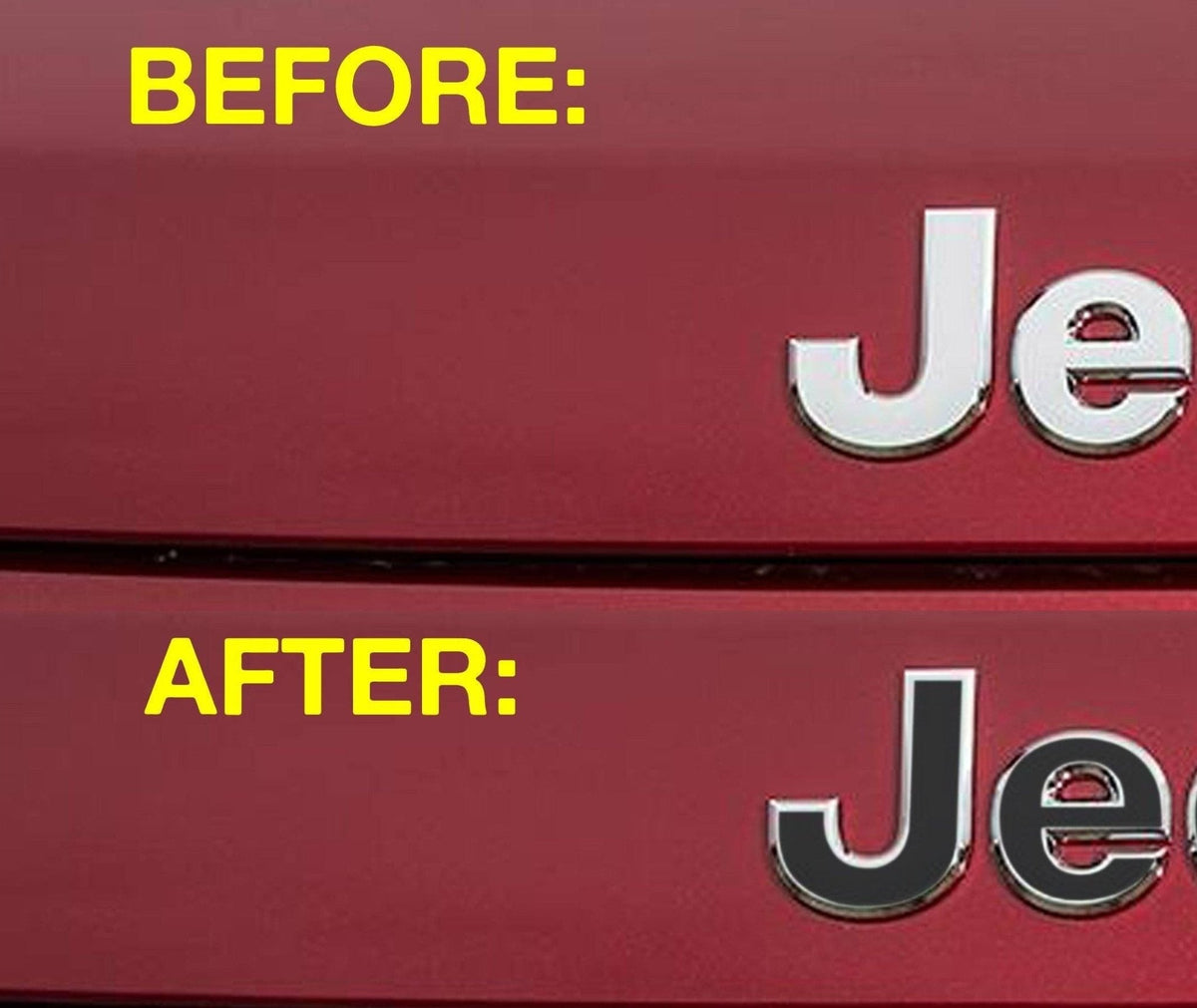 Premium Cast Vinyl Decal Letter Inlays for 2014-2022 Cherokee Hood