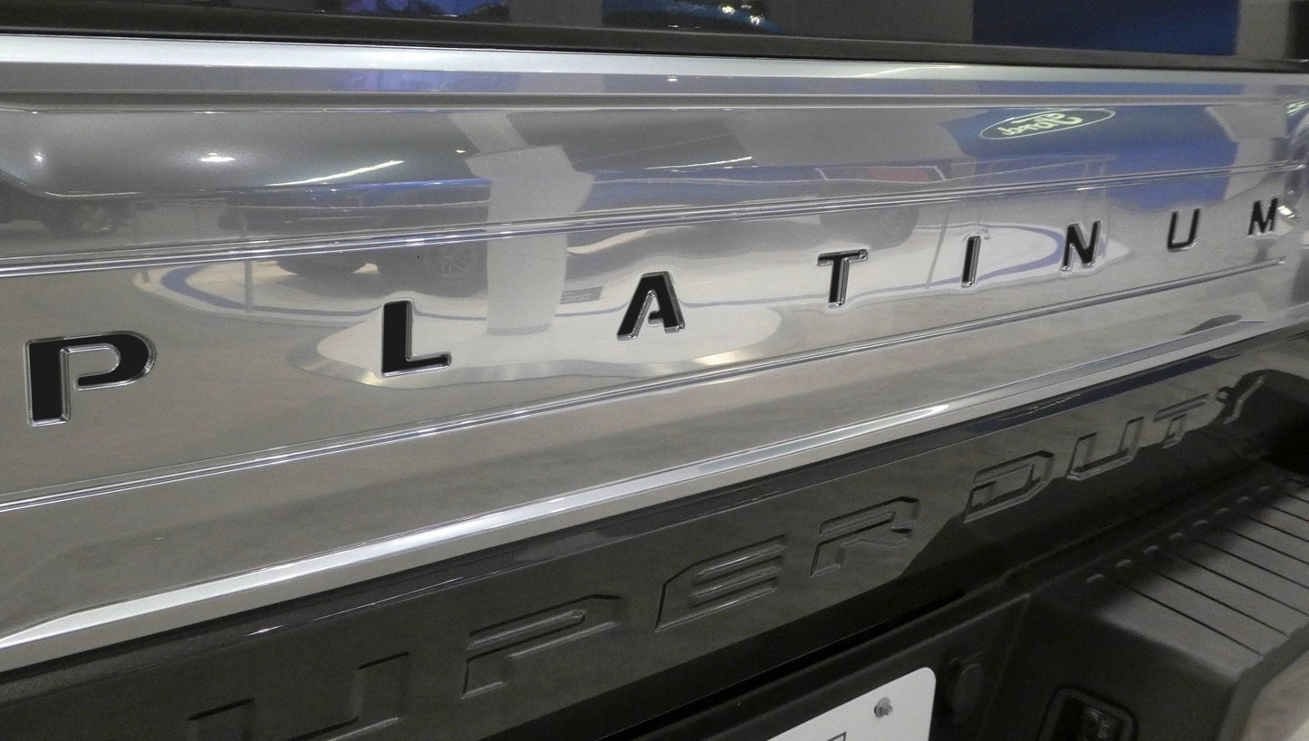 Premium Cast Vinyl Decal Letter Inserts for 2017-2025 F-250/F-350 PLATINUM Tailgate