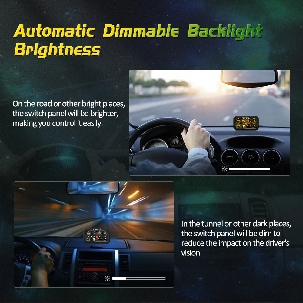 Auxbeam 8 Switch Controller with RGB Backlight, Fuse Box, and Bluetooth App (AR-800)