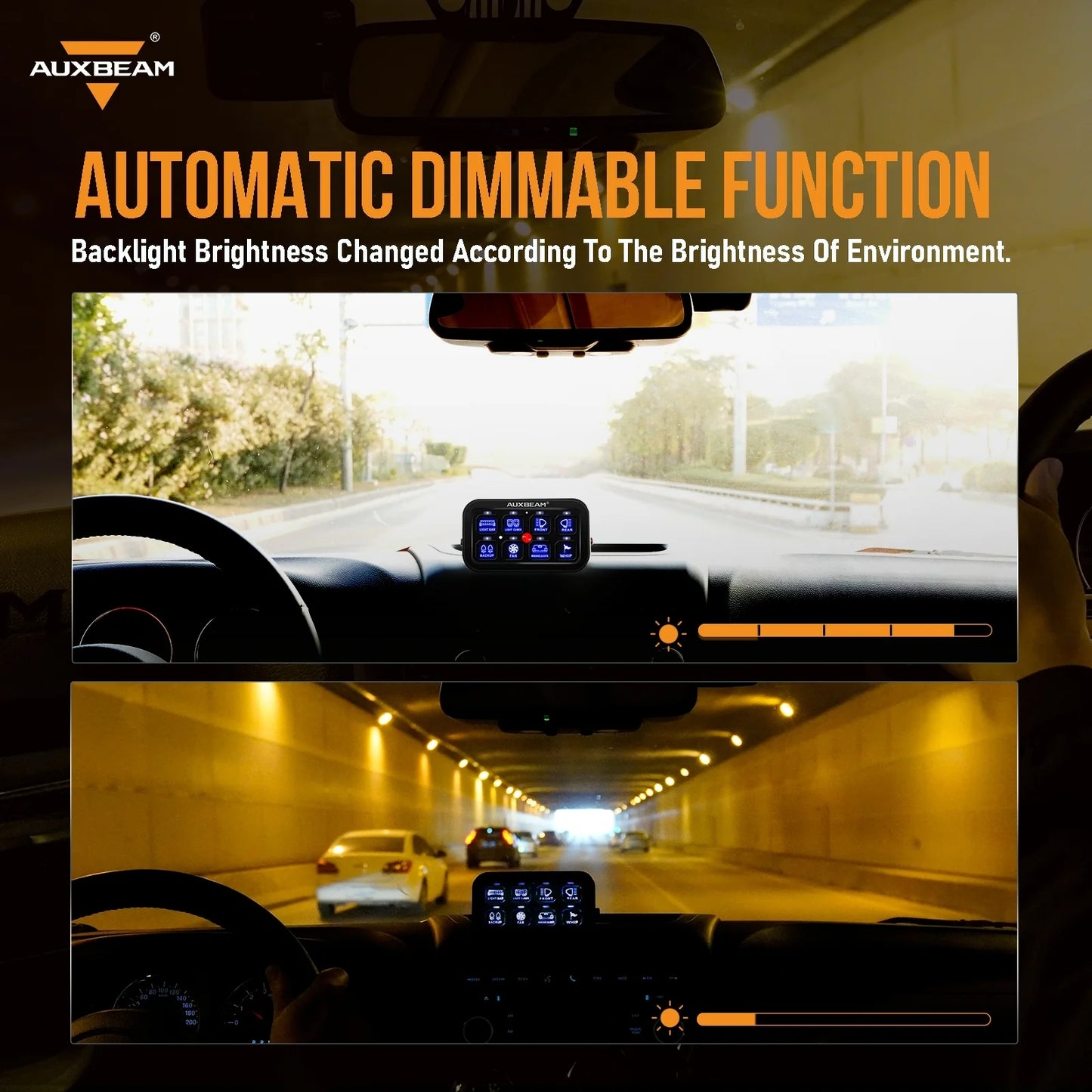 Auxbeam 8 Switch Controller with Blue Backlight & Fuse Box (BA80)