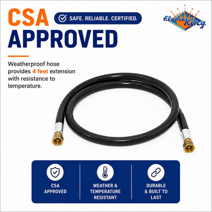 Flame King 48-Inch Thermo Rubber RV Slide Out Hose Assembly 3/8'' ID Female to Female