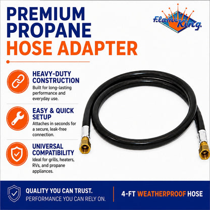 Flame King 48-Inch Thermo Rubber RV Slide Out Hose Assembly 3/8'' ID Female to Female