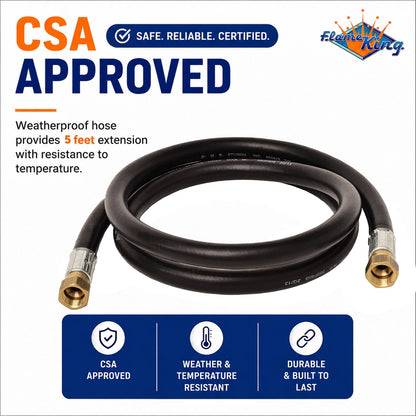 Flame King Thermo Rubber RV Slide Out Hose Assembly, 60 Inch, 3/8 Inch ID, Female to Female