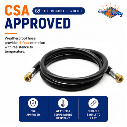 Flame King Thermo Rubber RV Slide Out Hose Assembly, 72 Inch, 3/8 Inch ID, Female to Female