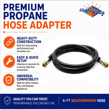 Flame King Thermo Rubber RV Slide Out Hose Assembly, 72 Inch, 3/8 Inch ID, Female to Female