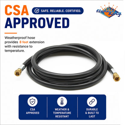 Flame King Thermo Rubber RV Slide Out Hose Assembly, 96 Inch, 3/8 Inch ID, Female to Female