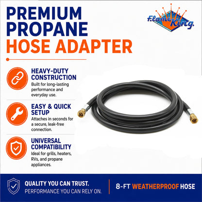 Flame King Thermo Rubber RV Slide Out Hose Assembly, 96 Inch, 3/8 Inch ID, Female to Female