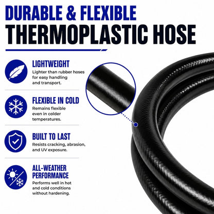 Flame King Thermo Rubber RV Slide Out Hose Assembly, 96 Inch, 3/8 Inch ID, Female to Female