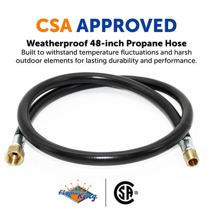 Flame King Thermo Plastic Hose Assembly for LP and Natural Gas, 48 Inch, 3/8 Inch