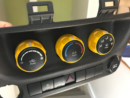 Climate Knobs (2011-2018 Wrangler JK) - BAJA YELLOW