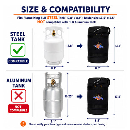 Flame King Propane Gas Hauler for 5lb Propane Tank Insulated Protective Carry Case