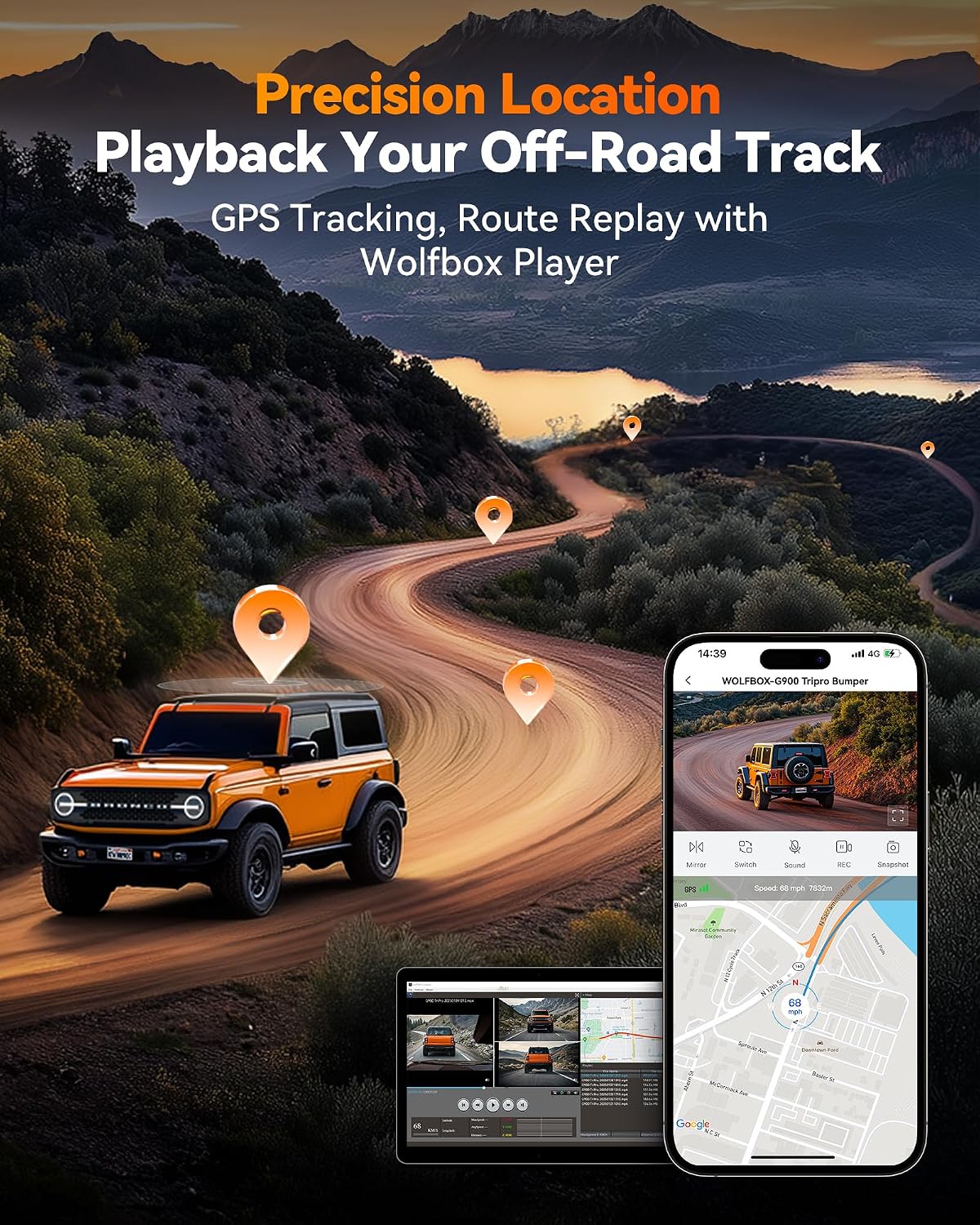Wolfbox G900 TriPro Bumper Dash Cam