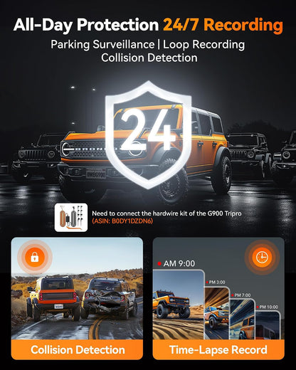 Wolfbox G900 TriPro Bumper Dash Cam