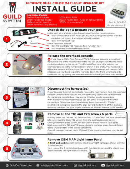 Ultimate Dual Color Map Light Upgrade Kit - Ford