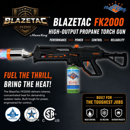Flame King BlazeTac FK2000 Propane Torch Gun Weed Burner, Trigger Ignition