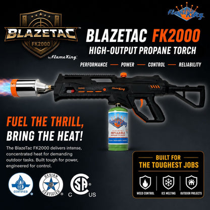 Flame King BlazeTac FK2000 Propane Torch Gun Weed Burner, Trigger Ignition