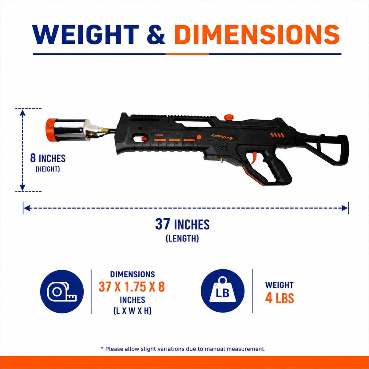Flame King BlazeTac FK2000 Propane Torch Gun Weed Burner, Trigger Ignition