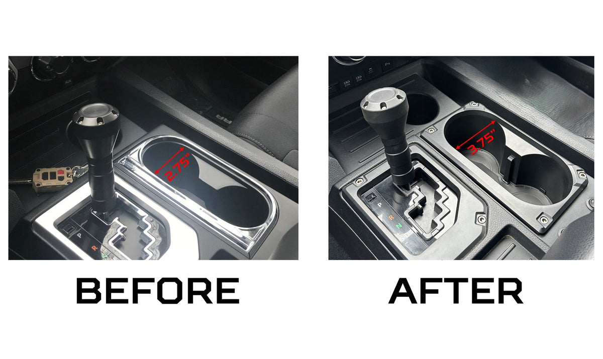 V2 Oversize Cup Holder + Shifter/Shift Gate Trim Rings (2014-2021 Tundra) - QUICKSAND
