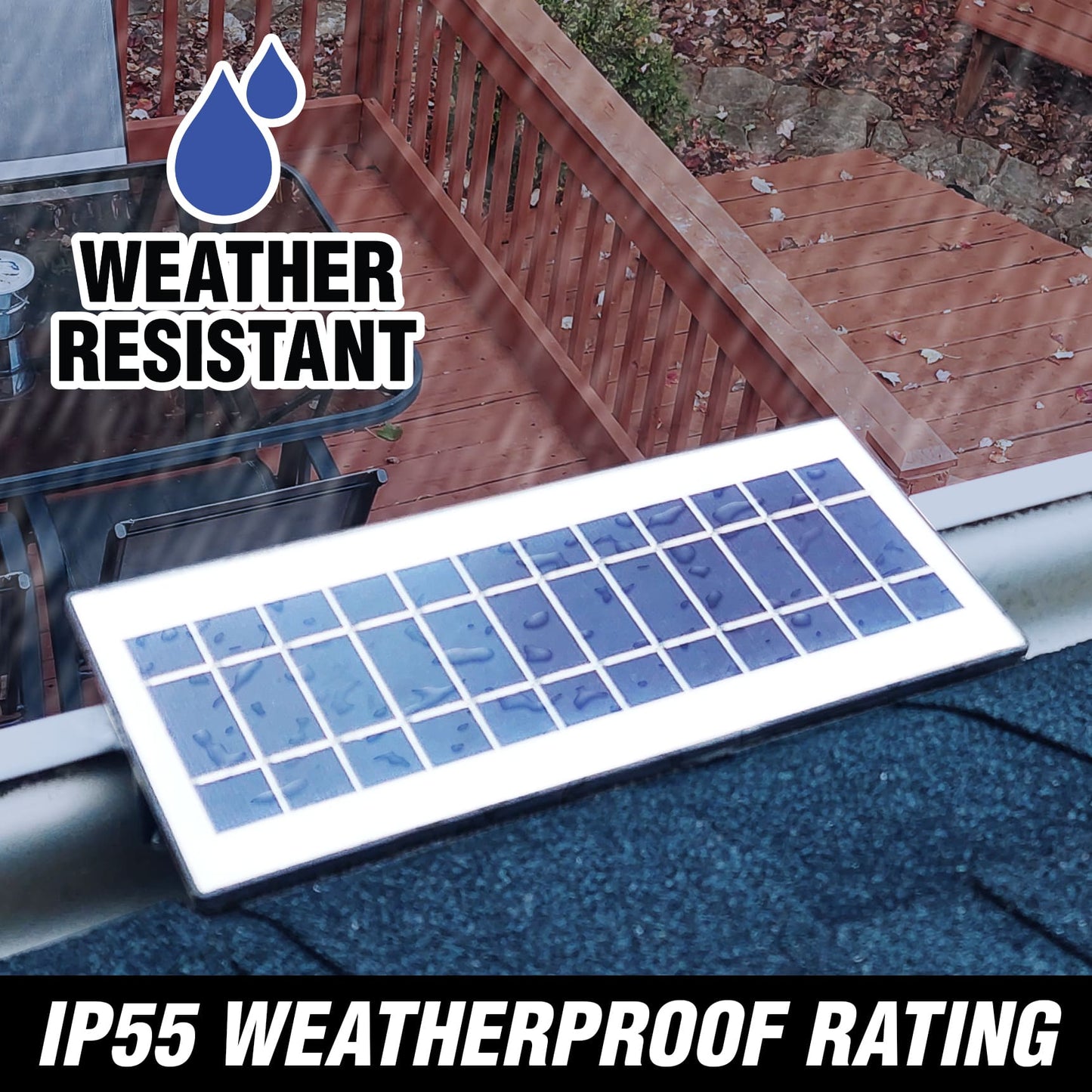 EZ Solar Home Security Floodlight - Gutter Mounted