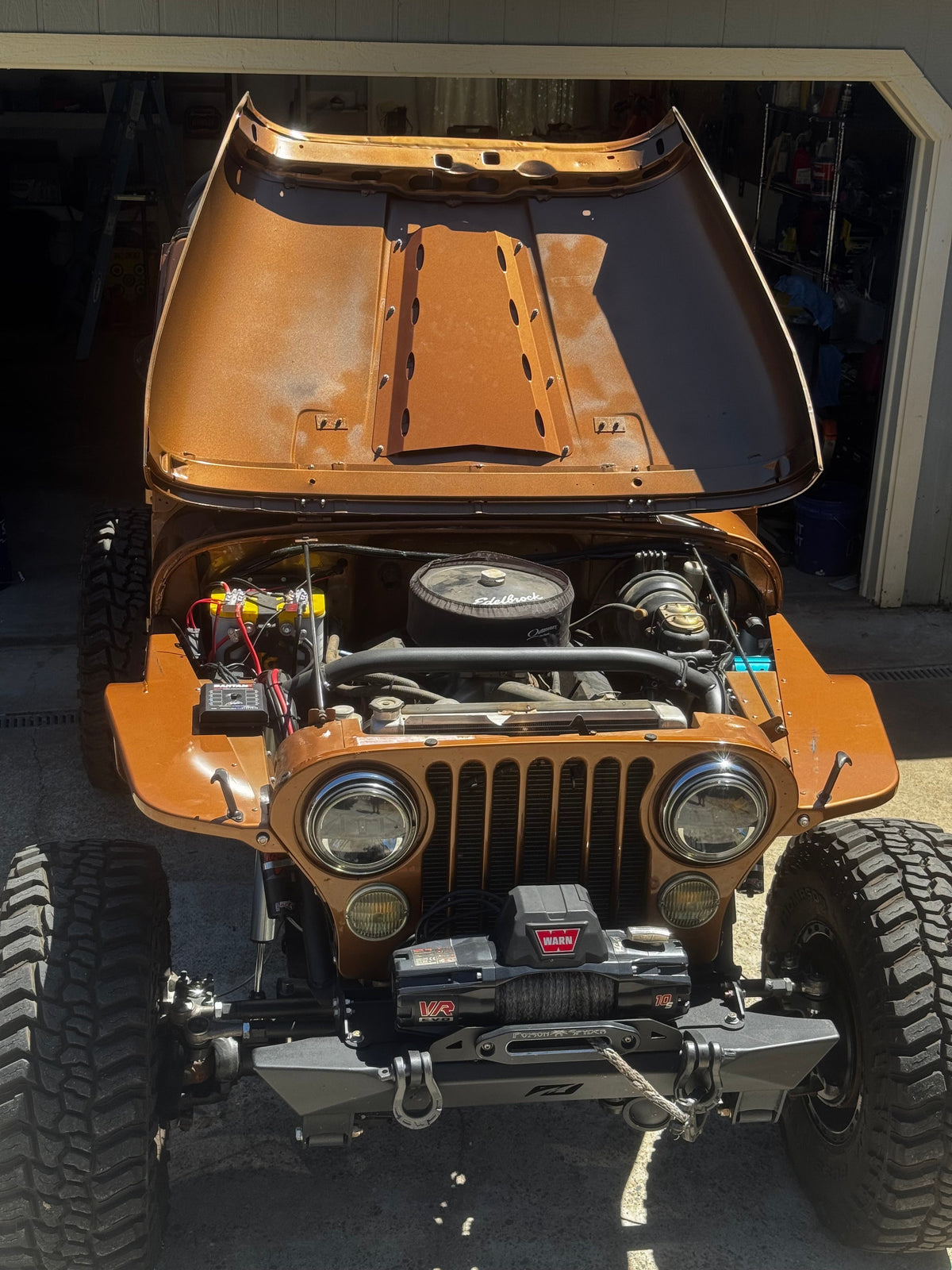 Diamond Series Hood Vent for Jeep CJ - Louvers
