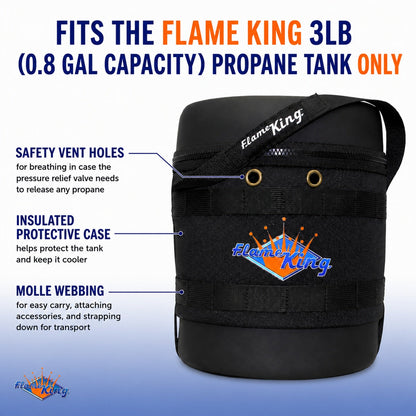 Flame King Propane Gas Hauler for 3lb (0.8gal) Propane Tank Insulated Protective Carry Case